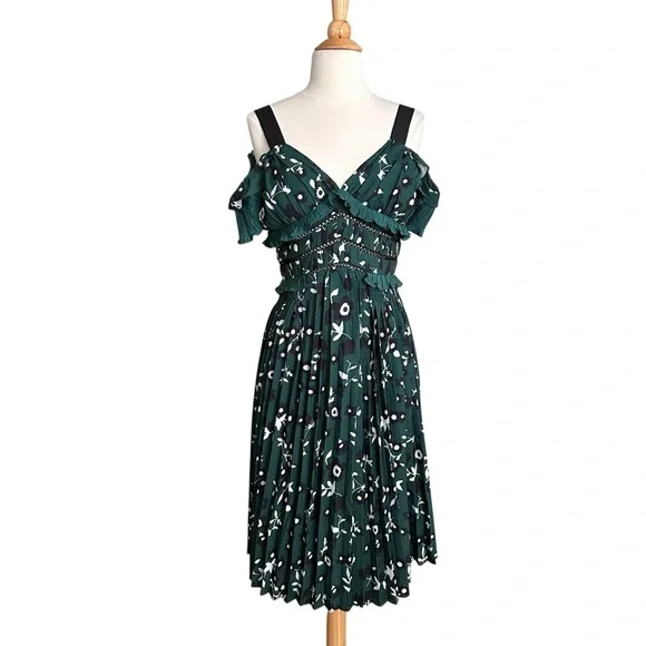 meghan markle green self portrait dress Meghan Markle Self Portrait Floral Embroidered Midi Dress Top Self Portrait  Meghan Markle Dress Flash Sales